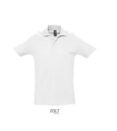 SOL'S SPRING II Logo RAHAND White Cotton Polo Shirt, UK- L