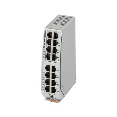 Phoenix Contact Switch Ethernet FL SWITCH 1116N 16 Ports RJ45, 10 / 100 / 1000Mbit/s, Montage Montage Rail DIN 24V C.c.