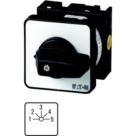 Eaton Moeller Series T0 Nockenschalter, 2P / 20A, Schließer/Öffner, 690V Ac, 3-phasig, 5-Stufen Schraub,