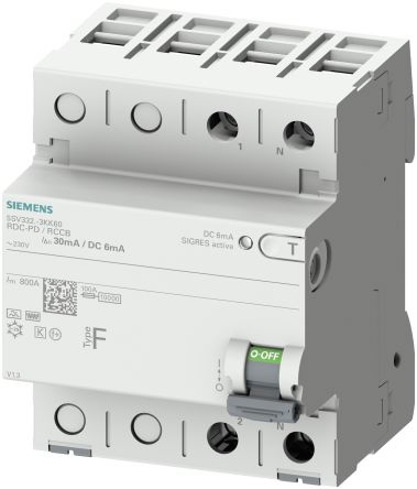 Siemens RCCB, 2-polig, 25A, 30mA Typ F SENTRON 230V