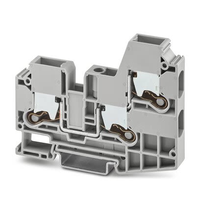 Phoenix Contact XTV 10-TWIN Series Grey Feed Through Terminal Block, 10mm², Single-Level, Push In Termination