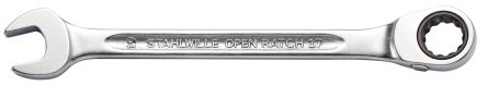 STAHLWILLE Serie 17 Series Combination Ratchet Spanner, 15mm, Metric, 202 Mm Overall, VDE/1000V