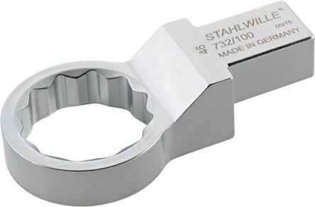STAHLWILLE 732a Series Round Insertion Ring Spanner, 21.5 Mm, 9 X 12mm Insert, Chrome Plated Finish