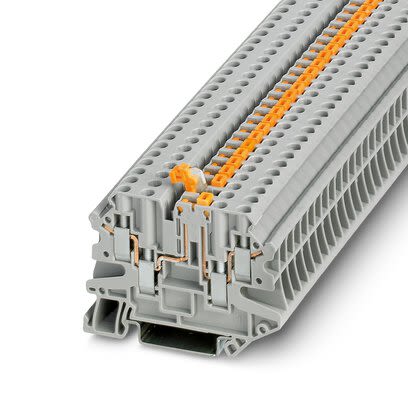 Phoenix Contact UT 4-QUATTRO-MTP/P RD Series Red Knife Disconnect Terminal Block, 4mm², 1-Level, Screw Termination