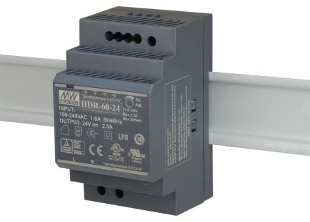 D-Link Alimentatore A Montaggio Su Guida DIN, 24V, 2.5A, 85 → 264 And 120 → 370V, 60W