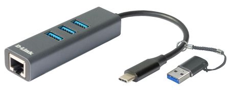 D-Link Adaptateur USB Ethernet, USB C Vers USB C, 5000Mbit/s