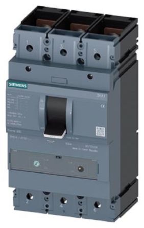 Siemens SENTRON 3VA1, Leistungsschalter MCCB 3-polig, 500A / Abschaltvermögen 36 KA, Fest