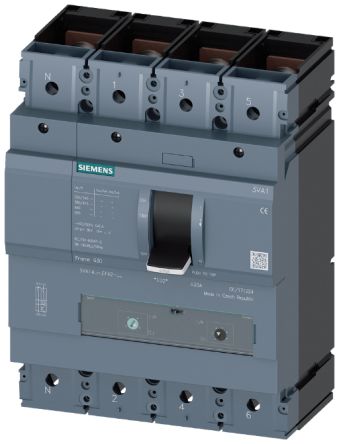 Siemens, SENTRON MCCB 4P 500A, Breaking Capacity 110 KA, Fixed Mount