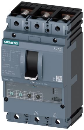 Siemens SENTRON 3VA2, Leistungsschalter MCCB 3-polig, 100A / Abschaltvermögen 85 KA, Fest