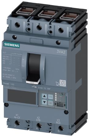 Siemens SENTRON 3VA2, Leistungsschalter MCCB 3-polig, 100A / Abschaltvermögen 85 KA, Fest