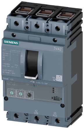 Siemens SENTRON 3VA2, Leistungsschalter MCCB 3-polig, 100A / Abschaltvermögen 150 KA, Fest