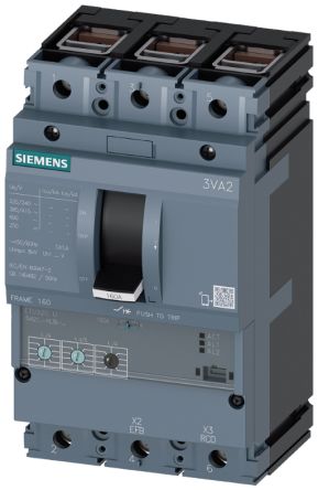 Siemens, SENTRON MCCB 3P 100A, Breaking Capacity 200 KA, Fixed Mount