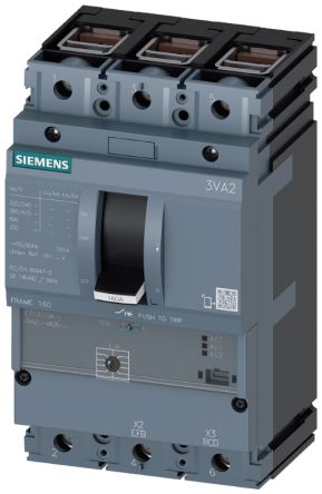 Siemens Interruttore Magnetotermico Scatolato 3VA2110-0MS36-0AA0, 3, 100A, Potere Di Interruzione 200 KA, Fissa