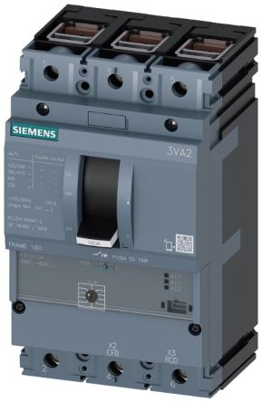 Siemens SENTRON 3VA2, Leistungsschalter MCCB 3-polig, 100A / Abschaltvermögen 200 KA, Fest