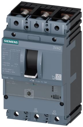 Siemens SENTRON 3VA2, Leistungsschalter MCCB 3-polig, 100A / Abschaltvermögen 110 KA, Fest