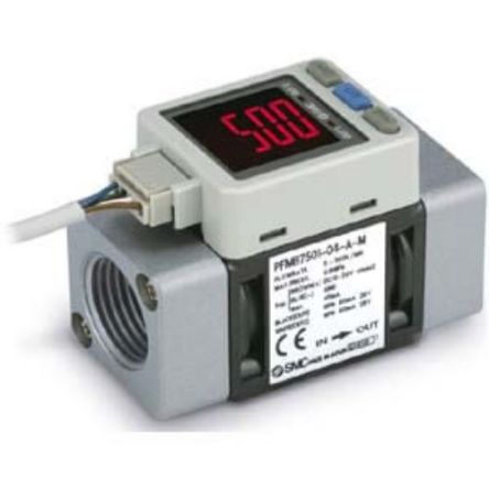 SMC PFMB7 Series Digital Flow Switch For Air Flow Sensor For Dry Air, N2, 5 L/min Min, 500 L/min Max