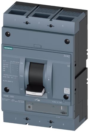 Siemens SENTRON 3VA2, Leistungsschalter MCCB 3-polig, 100A / Abschaltvermögen 85 KA, Fest