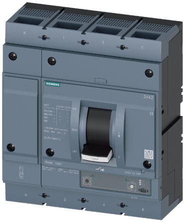 Siemens SENTRON 3VA2, Leistungsschalter MCCB 4-polig, 1kA / Abschaltvermögen 35 KA, Fest