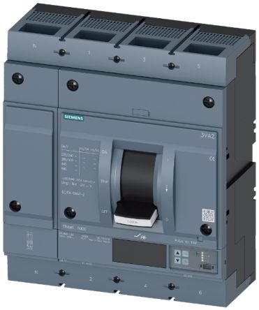 Siemens MCCB, 4 Polos, 630A, Capacidad De Ruptura 35 KA, Montaje Fijo, SENTRON, 3VA2