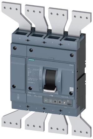 Siemens SENTRON 3VA2, Leistungsschalter MCCB 4-polig, 1.25kA / Abschaltvermögen 35 KA, Fest