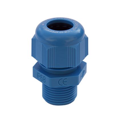 SIB -TEC Series Blue Polyamide Cable Gland, M32 Thread, 16mm Min, 25mm Max, IP68