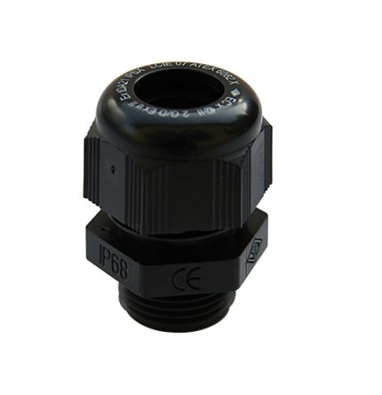 SIB -TEC Series Black Polyamide Cable Gland, M50 Thread, 28mm Min, 38.5mm Max, IP68