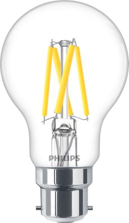Philips Lighting Philips MASTER, LED-Birne, Glaskolben Dimmbar, 3,4 W, B22 Sockel, 2200/2700K Warmweiß