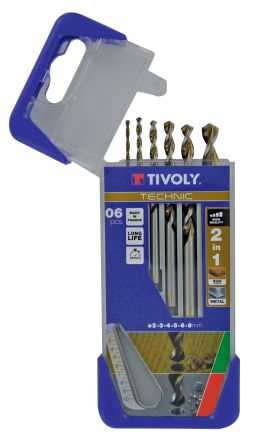 Tivoly HSS Holzbohrer Satz 2mm → 8mm, 6-teilig Für Holz