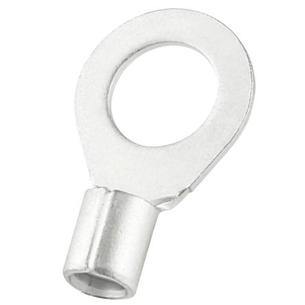 RS PRO Ringkabelschuhe, Unisoliert, Silber, Aussen ø 18mm, Innen ø 10.5mm, Max. 10mm², 10.5mm