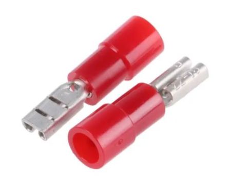 RS PRO Flachsteckhülse, Rot, Isoliert, 2.8 X 0.8mm, Buchse, 0.5mm² - 1.5mm², 22AWG Min