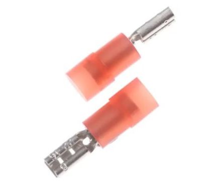 RS PRO Flachsteckhülse, Rot, Isoliert, 2.8 X 0.8mm, Buchse, 0.5mm² - 1.5mm², 22AWG Min