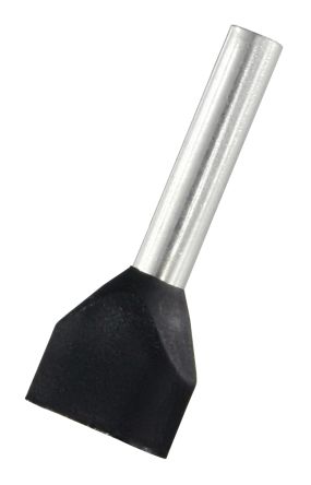 RS PRO Aderendhülse Bis 2 X 1.5mm², Stift ø 2.6mm, Schwarz, Nylon, 12mm, 19.5mm, Isoliert, 2 X 16AWG Max.