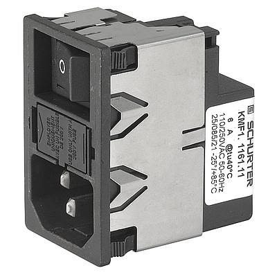 Schurter IEC-Anschlussfilter Stecker Mit 2-Pol Schalter 5 X 20mm Sicherung, 250 V Ac / 2A, Tafelmontage /