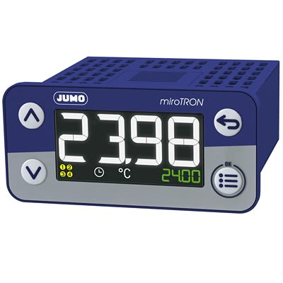 Jumo Controlador Serie MiroTRON, 69 X 62 X 36mm, 230 V Ac, 2 (1Pt100, 1 DI) Entradas, 2 Salidas Relé