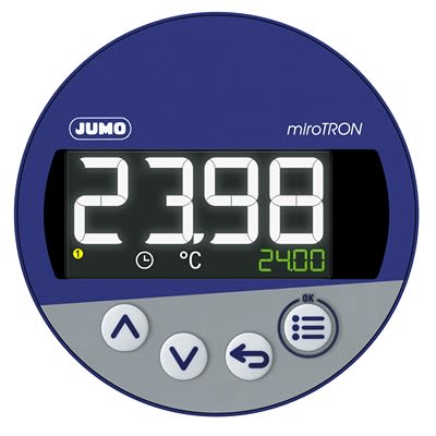 Jumo MiroTRON Panel Mount Controller, 60 X 80mm 2 (1Pt100, 1 DI) Input, 1 Output Relay, 230 V Ac Supply Voltage PID