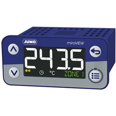 Jumo MiroVIEW LCD Einbaumessgerät Für Temperatur (TC), Zeitgeber H 28.5mm B 69mm 4-Stellen T. 62mm