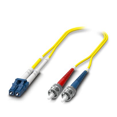 Phoenix Contact LC To ST Duplex OS2 Single Mode OS2 Fibre Optic Cable, 9μm, Yellow, 1m