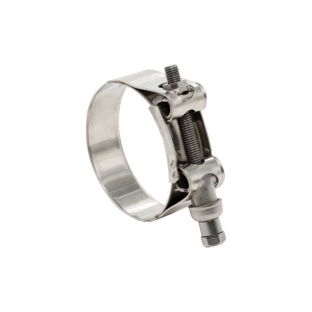 RS PRO Abrazadera De Tornillo De Acero Inoxidable, Acero Chapado En Zinc (Perno), Ø Int. 68 → 73mm, Anch. 25mm