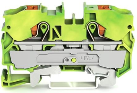 Wago TOPJOB S, 2210 Schutzleiterklemme Einfach Grün/Gelb, 10mm², Steckanschluss