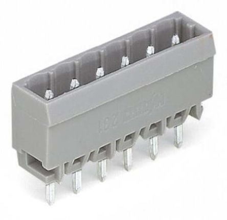 Wago 231 Series Series Straight PCB Header, 6 Contact(s), 5mm Pitch, 1 Row(s)