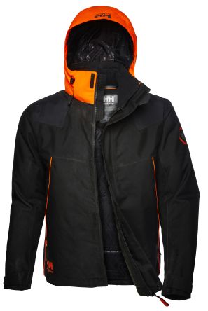 Helly Hansen Black, Orange Winter Jacket, XL