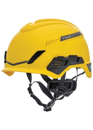 MSA Safety V-Gard H1 Schutzhelm Belüftet, Mit Kinnriemen, Verstellbar, HPPE Schwarz, Gelb