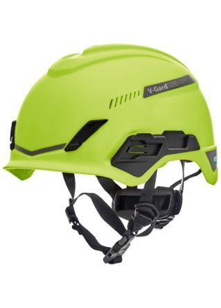 MSA Safety V-Gard H1 Schutzhelm Belüftet, Mit Kinnriemen, Verstellbar, HPPE Schwarz, Grün