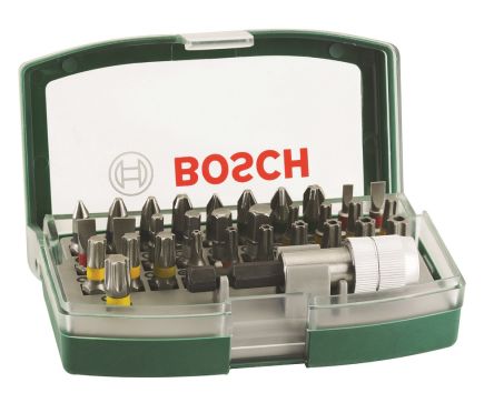 Bosch Screwdriver Bit Set 32 Pieces, Hexagon, Phillips, Pozidriv, Slotted, Torx