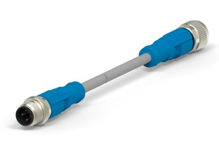 TE Connectivity Konfektioniertes Kabel Stecker Gerade / M12 Buchse Gerade, Länge 1.5m