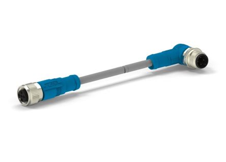 TE Connectivity Konfektioniertes Kabel Stecker Gewinkelt / M12 Buchse Gerade, Länge 1.5m