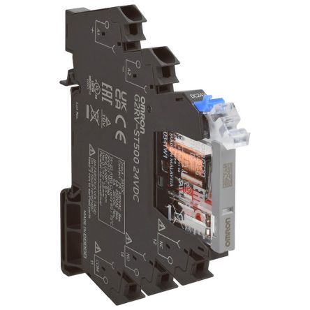 Omron G2RV-ST Series Electromechanical Interface Relay, DIN Rail Mount, 12V Dc Coil, SPDT, 1-Pole, 50mA Load