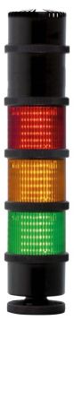 RS PRO LED Signalturm 12-stufig Linse Gelb, Grün, Rot Dauer