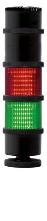 RS PRO LED Signalturm 12-stufig Linse Grün/Rot Filament/Warnsummer, Stetig, Stroboskop