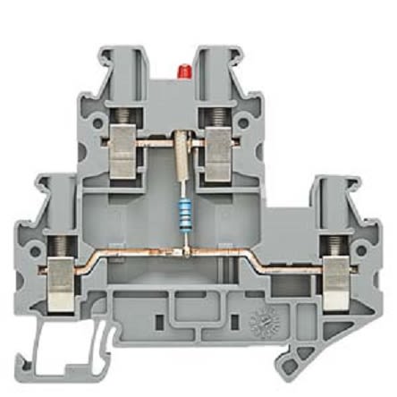 Siemens Bloc De Jonction 8WH, 2.5mm², A Visser, Gris